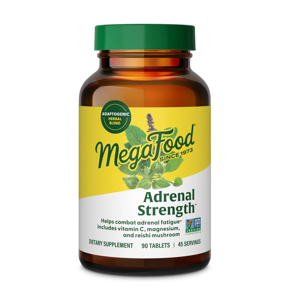 MegaFood Adrenal Strength empaque atractivo para apoyo diario ante el estrés