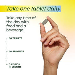 MegaFood botella abierta con tabletas, 60 porciones visibles