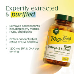 MegaFood etiqueta nutricional visible con datos de EPA y DHA
