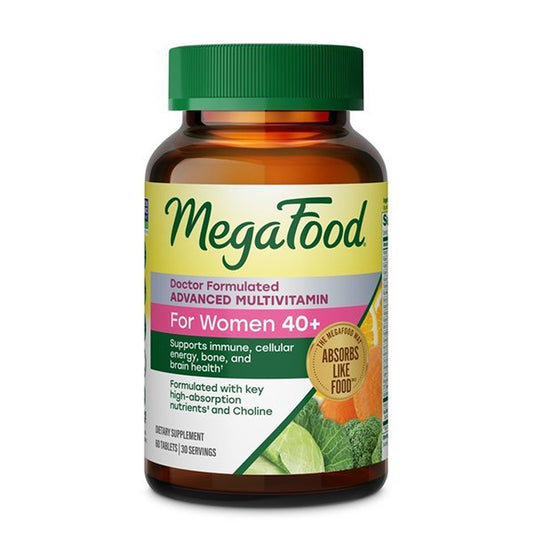 MegaFood frente del envase mostrando beneficios y formato