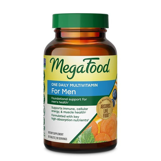 MegaFood frente del envase mostrando el diseño y beneficio diario