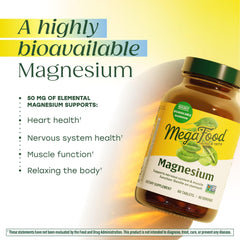 MegaFood espinaca real como ingrediente visible que aporta magnesio natural