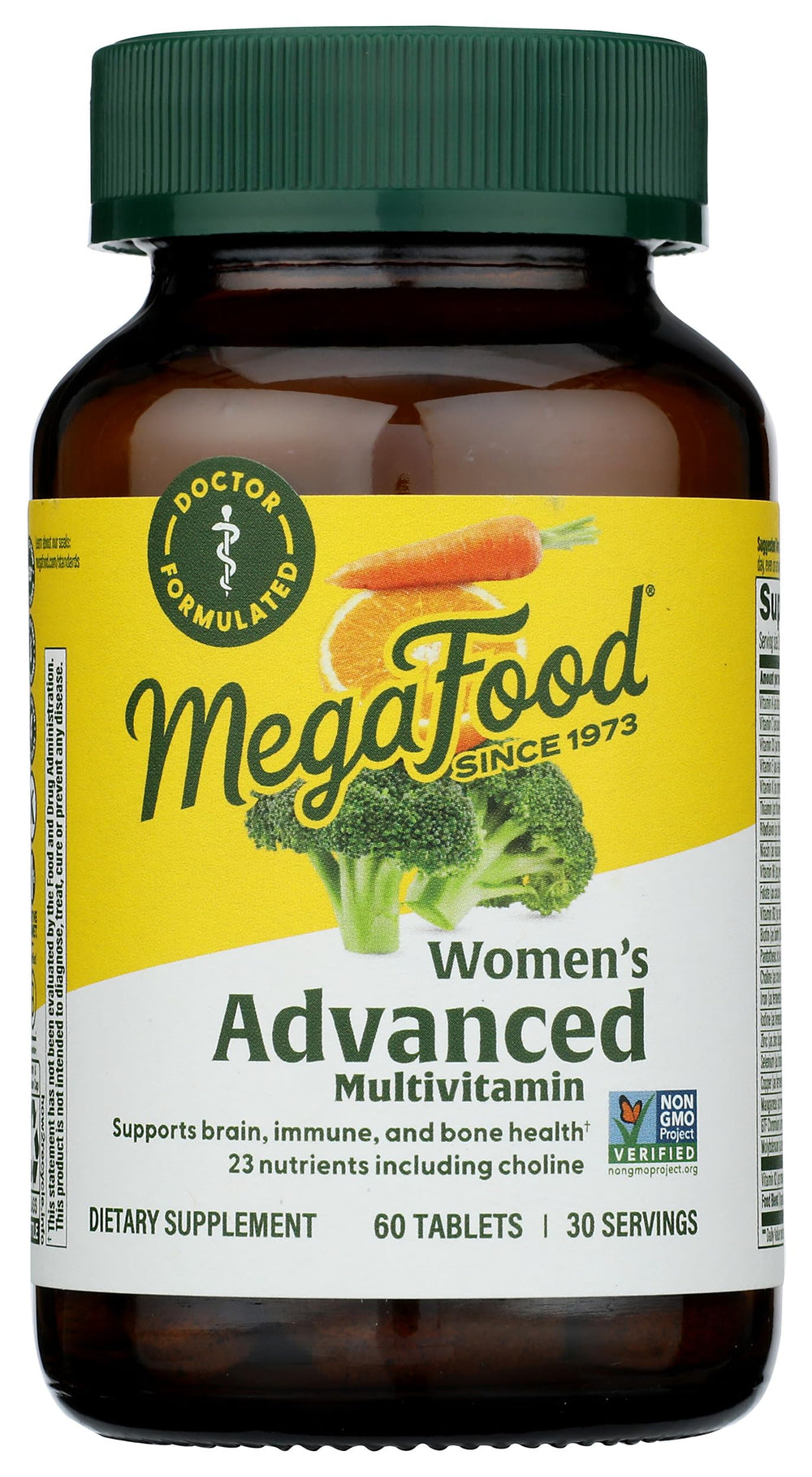 MegaFood ingredientes reales brócoli naranjas zanahorias para nutrición