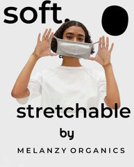 Melanzy Organics detalle de costuras y pliegues que garantizan cobertura completa
