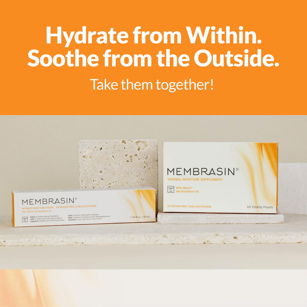 Caja Membrasin abierta con perlas ordenadas mostrando presentación clara