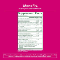 MENOLABS MenoFit mujer tomando cápsula en la mañana para apoyo diario