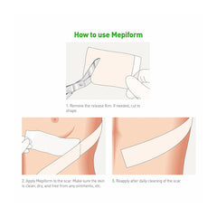 Mepiform sobre brazo en uso, sujeción discreta y protección de la cicatriz
