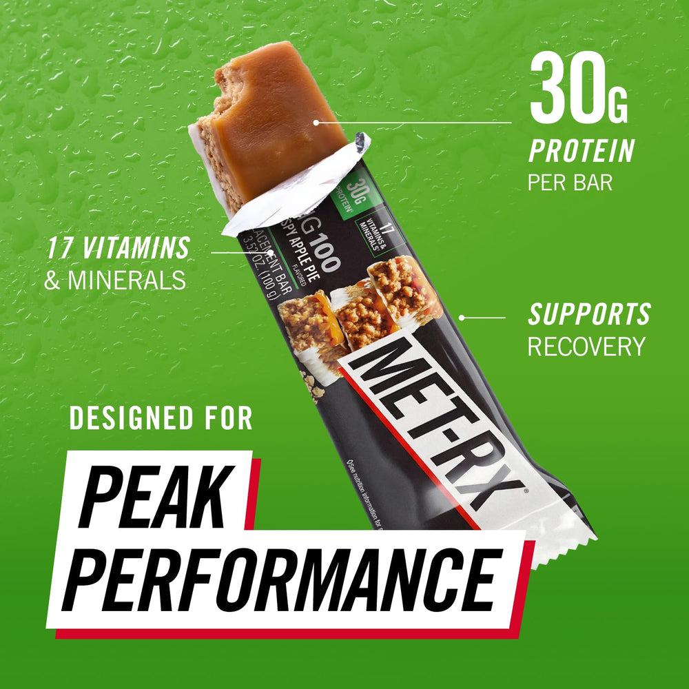 MET-Rx detalle de textura crujiente y relleno con beneficio de sabor real