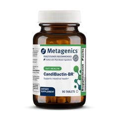 Metagenics CandiBactin‑BR frente del empaque mostrando marca y presentación, confianza profesional