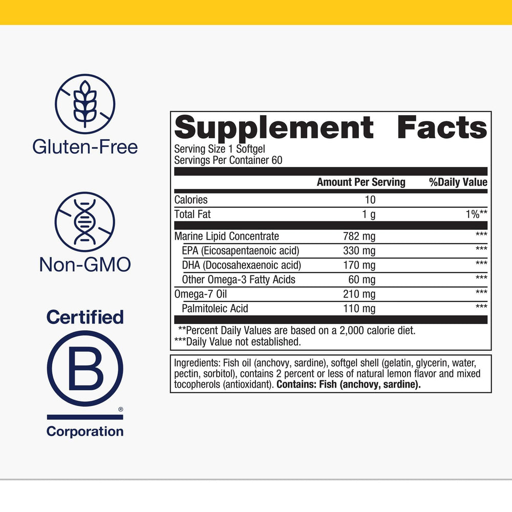 Metagenics detalle de la etiqueta con ingredientes y garantías de calidad