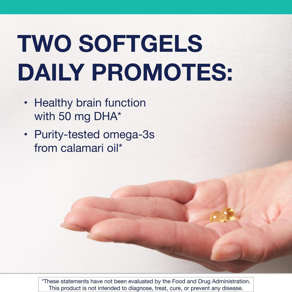 Front label of Metagenics MetaKids DHA emphasizes non-GMO and gluten-free formulation