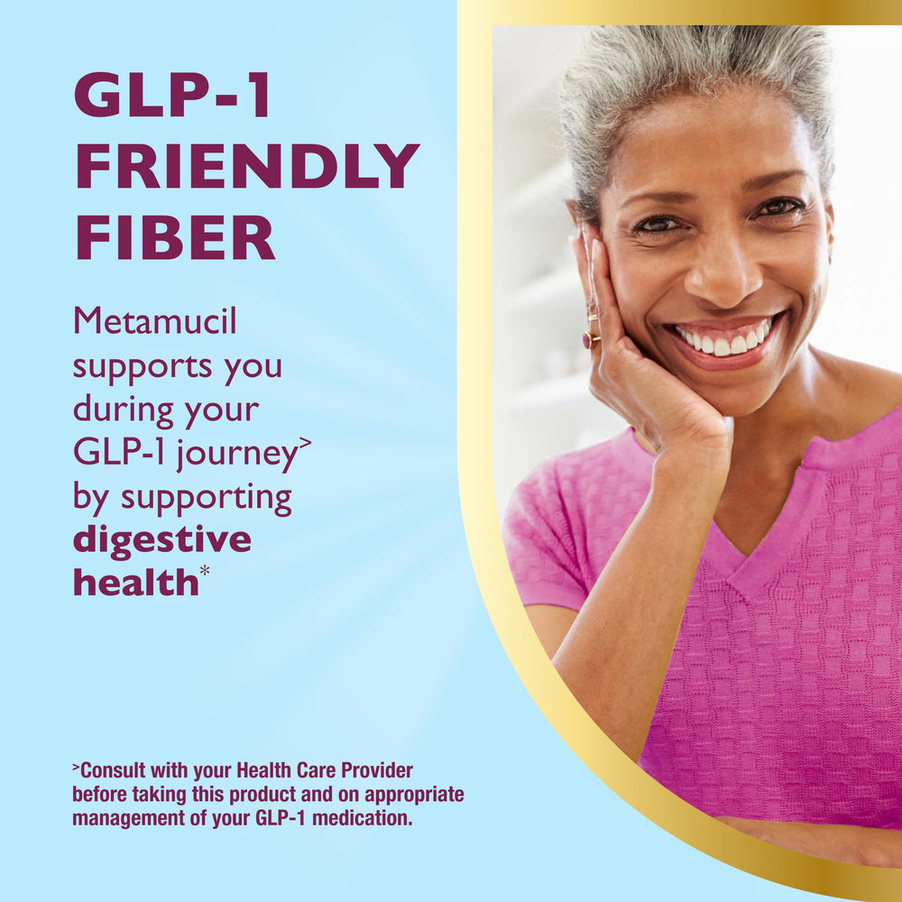 Ingredientes vegetales de Metamucil resaltando origen vegetal y prebióticos