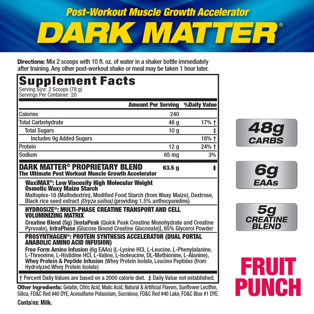 MHP Dark Matter bebida preparada en vaso listo para consumir tras ejercicio