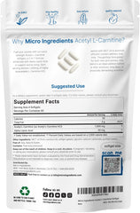 Etiqueta nutricional de Micro Ingredients en primer plano que resalta cantidades por servicio