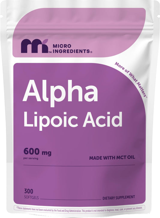 Micro Ingredients envase frontal mostrando 300 softgels y beneficios claros