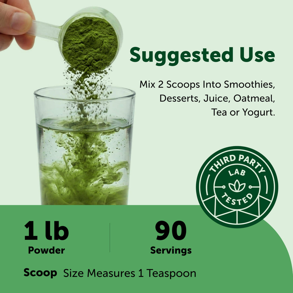 Micro Ingredients batido verde preparado con polvo, sabor vegetal integrado