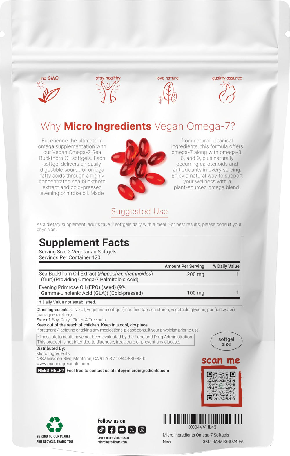Micro Ingredients detalle de cápsula vegetal y textura fácil de tragar