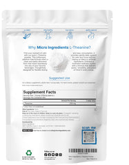 Scoop of Micro Ingredients L-Theanine powder for precise measurement.