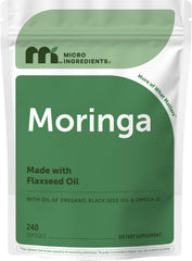 Micro Ingredients frasco frontal con softgels mostrando dosis y suministro