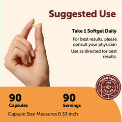 Micro Ingredients softgel en mano para comparar tamaño y comprobar su fácil ingesta