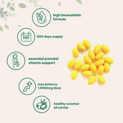 Micro Ingredients cápsula junto a una moneda para comparar tamaño y conveniencia