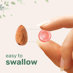 Micro Ingredients gomita junto a mano para comparar tamaño y dosificación precisa