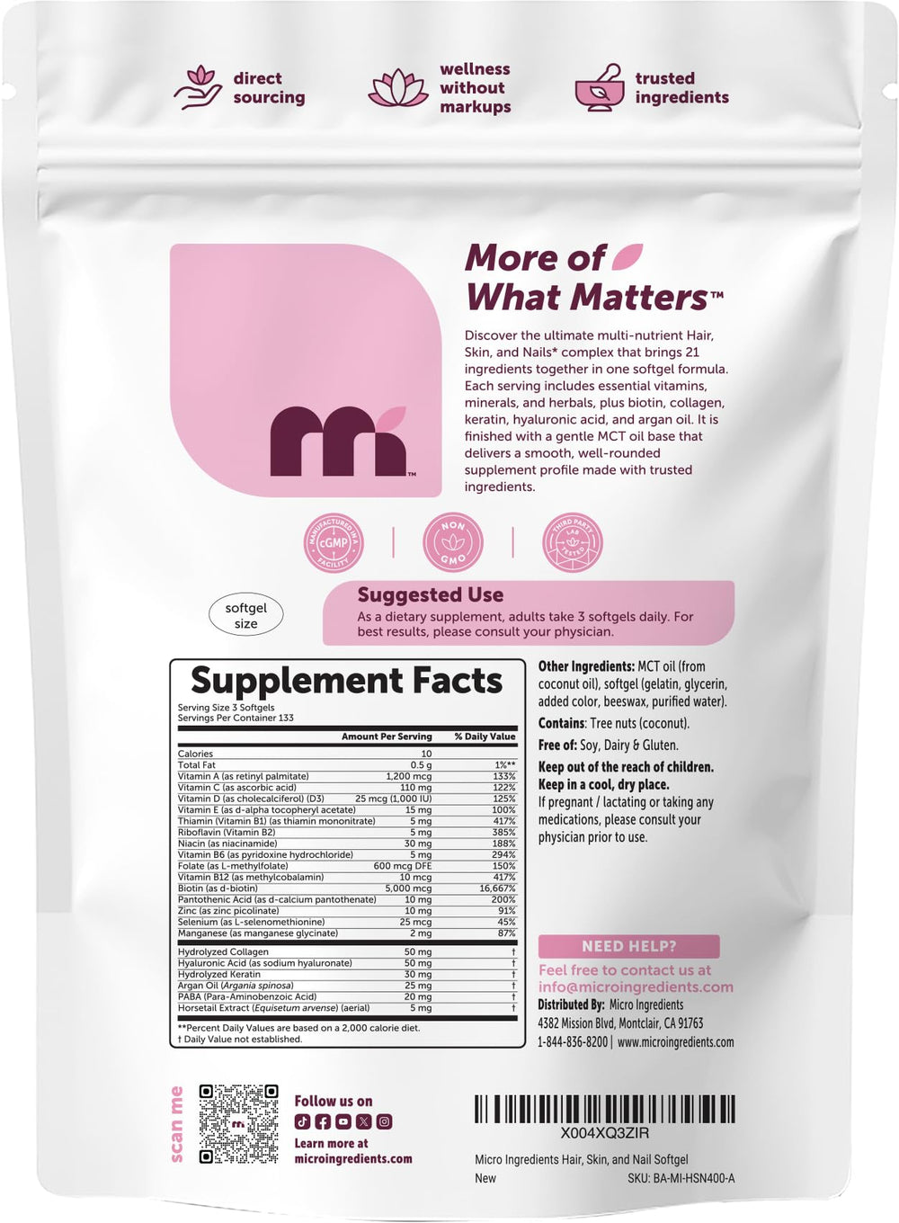 Micro Ingredients cápsula junto a una rutina matutina para conveniencia