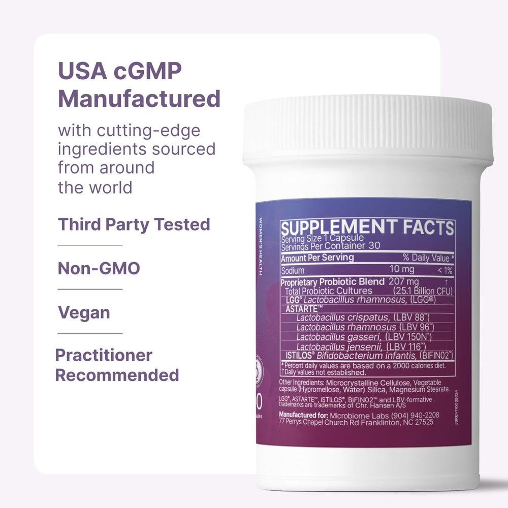 microbiome labs caja abierta con folleto, instrucciones y conveniencia diaria