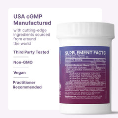 microbiome labs caja abierta con folleto, instrucciones y conveniencia diaria