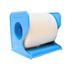 Micropore rollo en dispensador azul mostrando frente y facilidad de corte