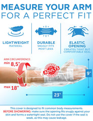 Mighty-X funda colocada sobre un brazo con yeso mostrando protección