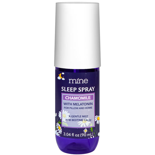 Mine spray de almohada frontal mostrando el diseño y beneficio relajante