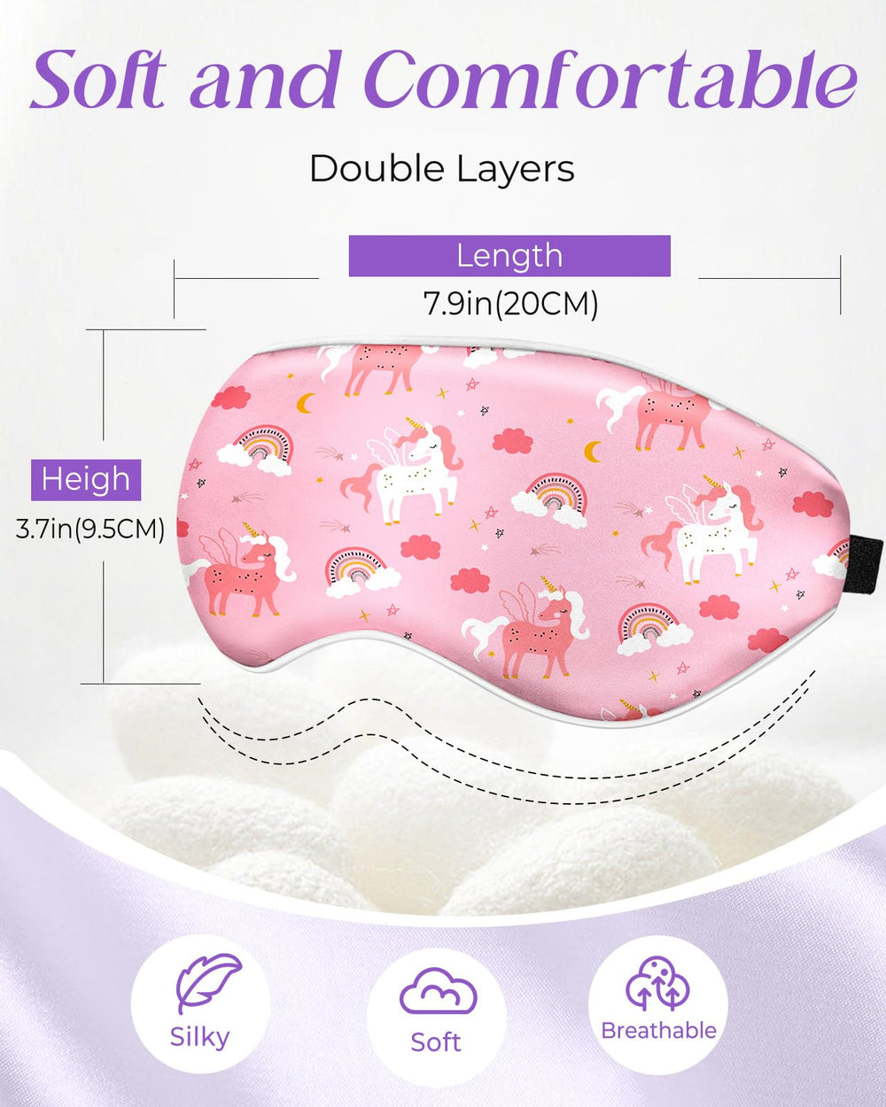 Miss Adola máscara dormir niños, diseño cartoon con colores vivos