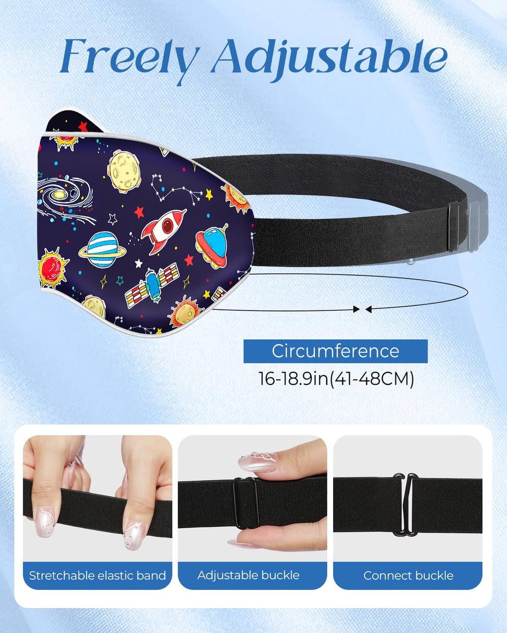 Miss Adola mascarilla diseño animado, fomenta la hora de dormir de los niños.