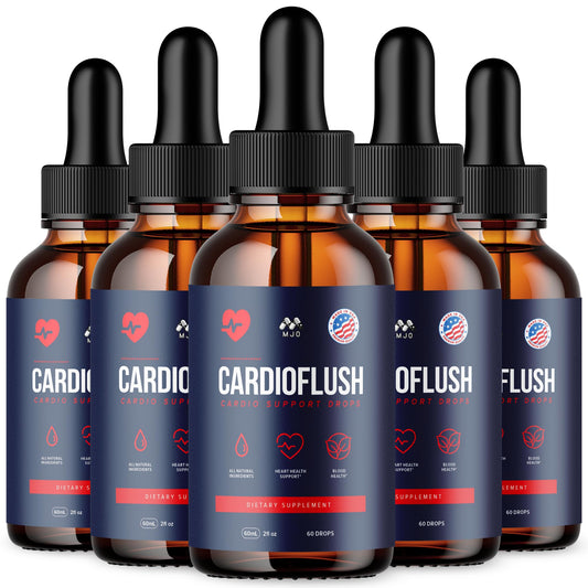 MJO Cardioflush frontal mostrando botella y etiqueta, fácil identificación del producto