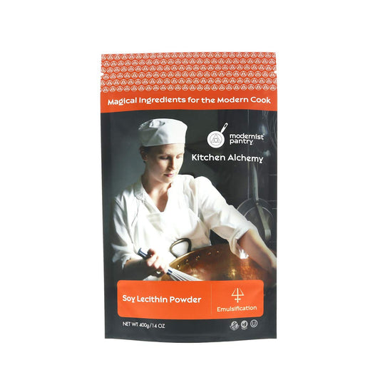 Modernist Pantry frente del envase mostrando 400g y uso culinario