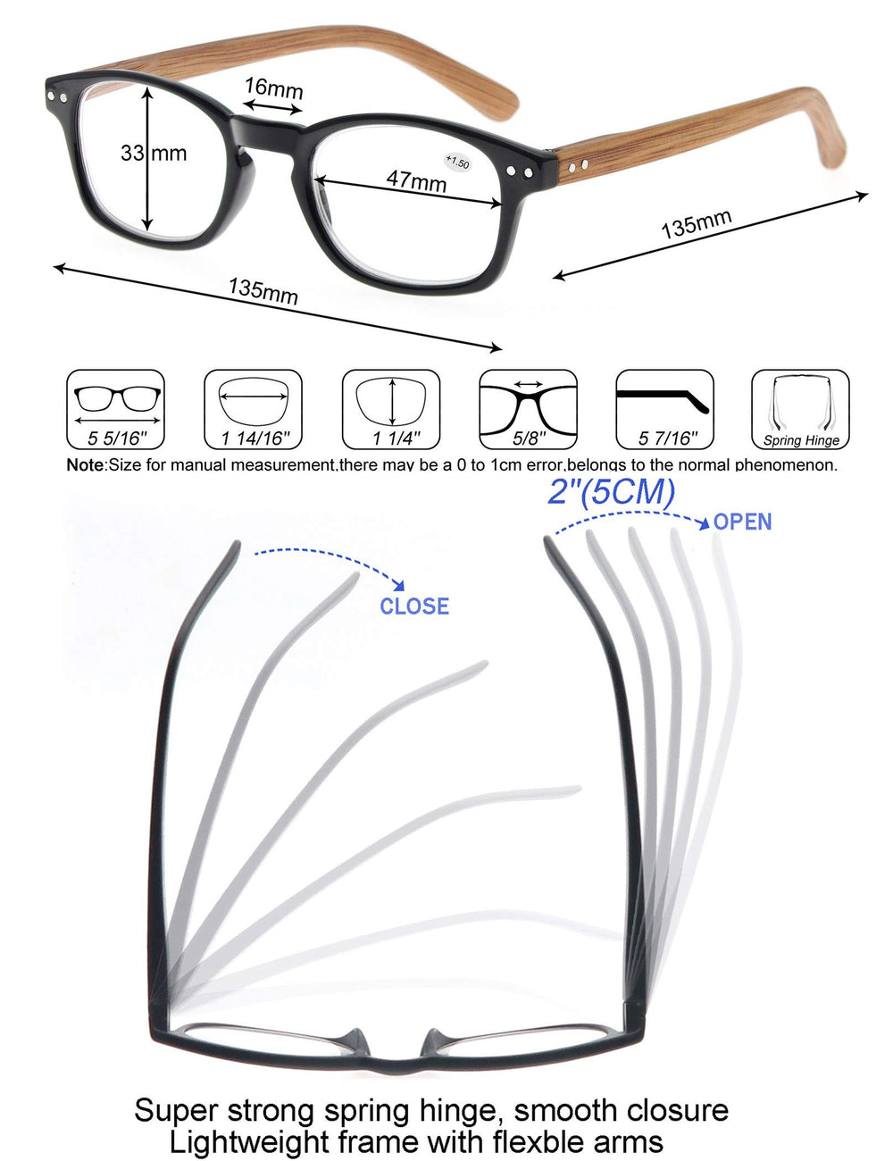 MODFANS lentes en manos mientras se lee, facilitan lectura cómoda