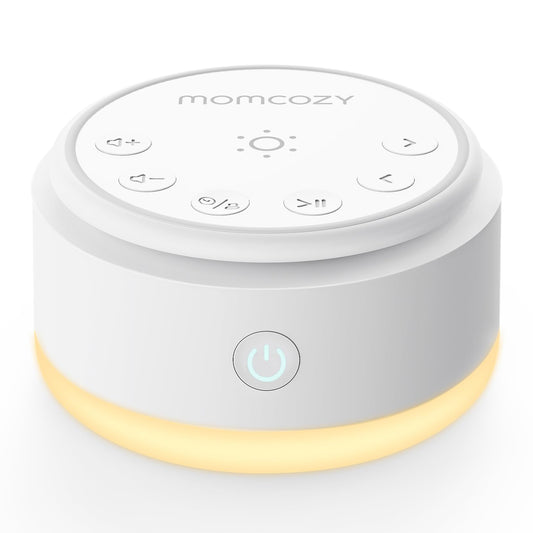 Momcozy vista frontal del dispositivo mostrando forma compacta y botones