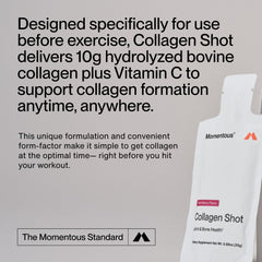 Momentous Collagen Shot, etiqueta NSF para deportistas que buscan calidad.
