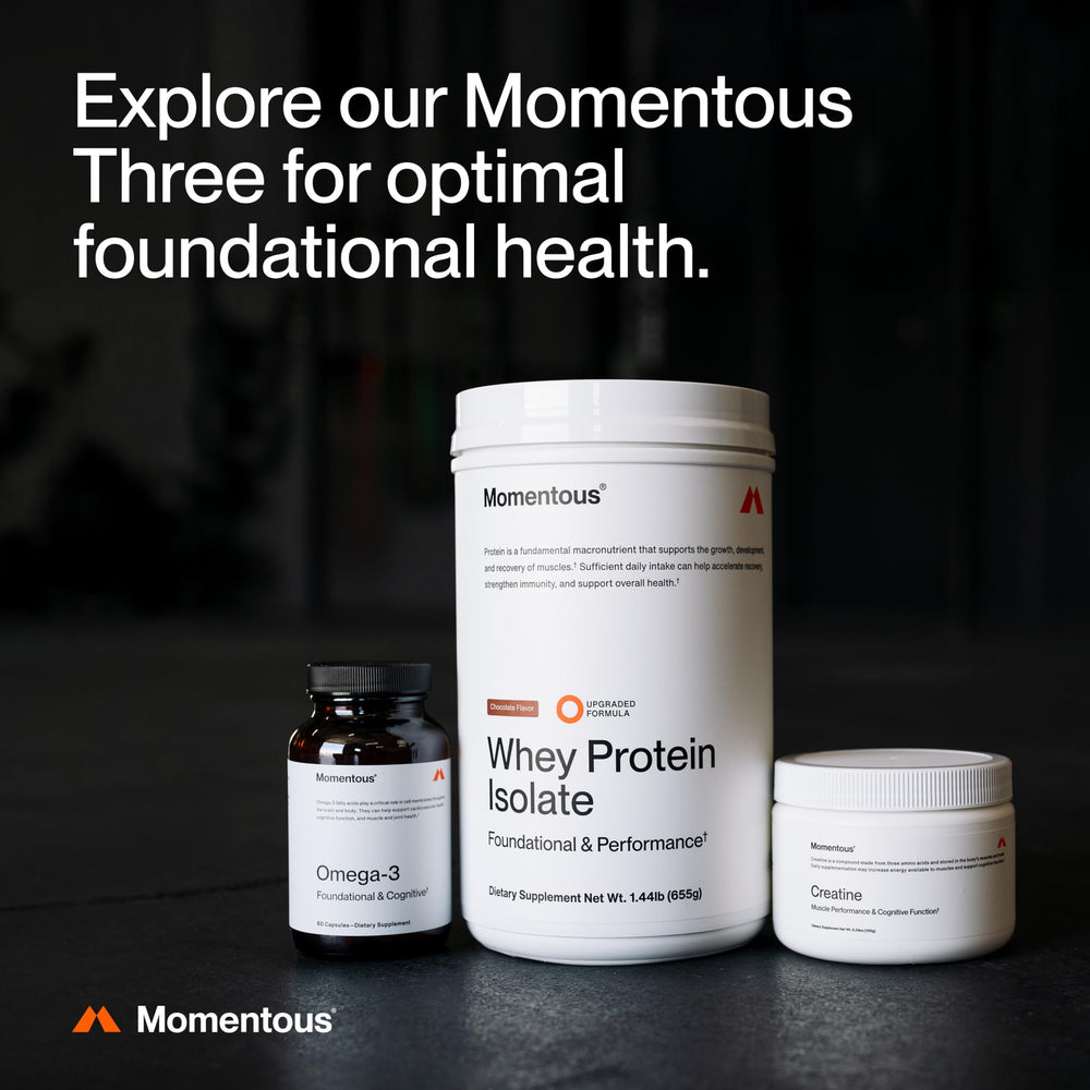 Momentous Creatina Monohidrato: mejora cognitiva posible durante esfuerzos prolongados.