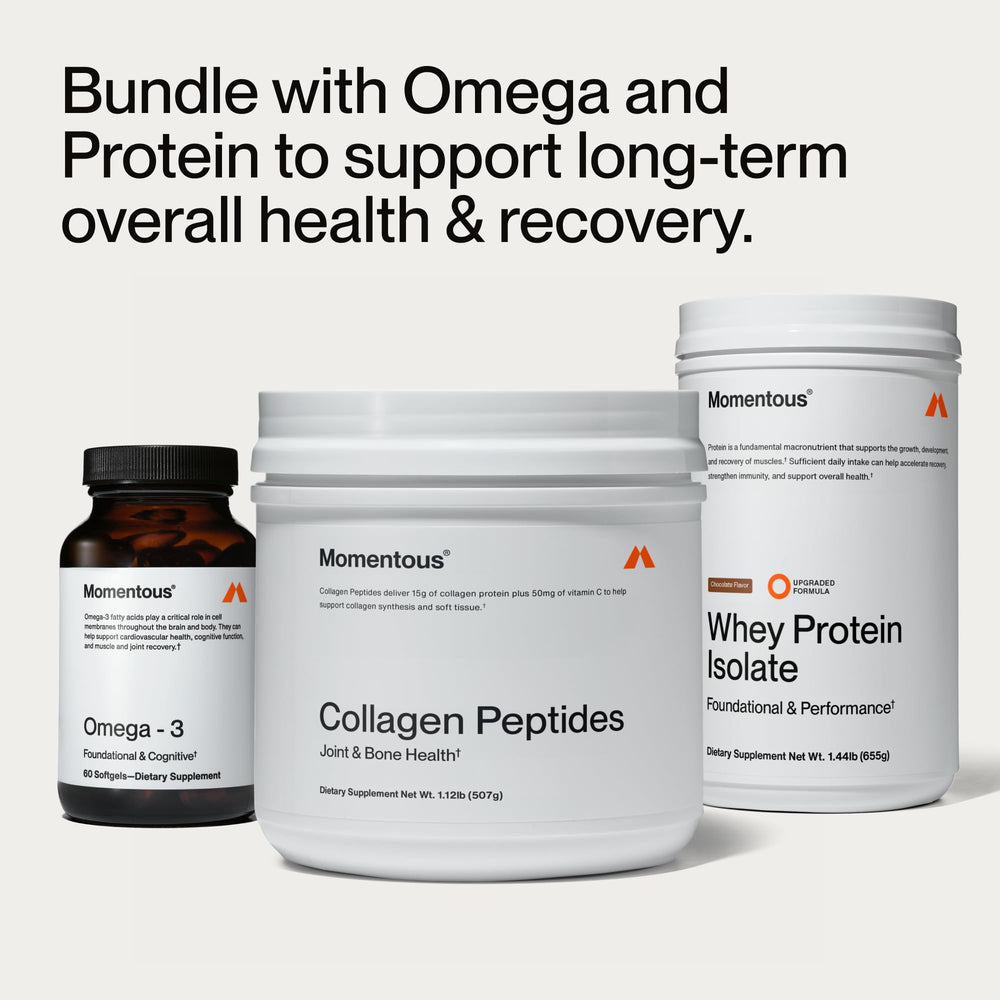 Momentous Joint health graphic hints at mobility and comfort possibilities.