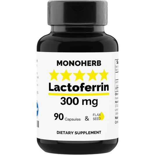 MONOHERB Lactoferrin: cápsulas de 300 mg para apoyar la salud intestinal