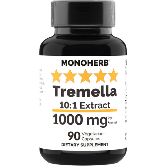 MONOHERB Tremella: cápsulas vegetarianas de 1000 mg para uso diario.
