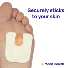 Moon Health vista del adhesivo 3M que asegura sujeción duradera y sin residuos