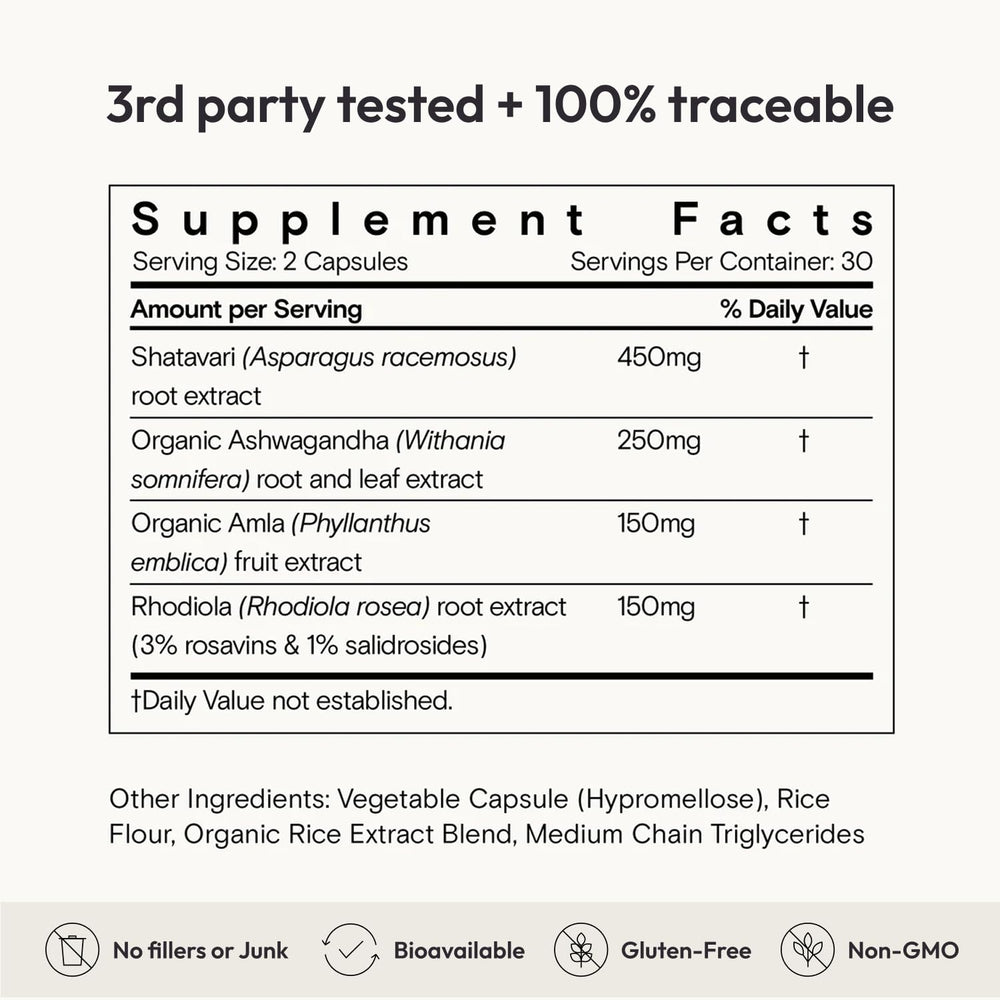 Moon Juice etiqueta nutricional SuperYou detalle de dosis por cápsula