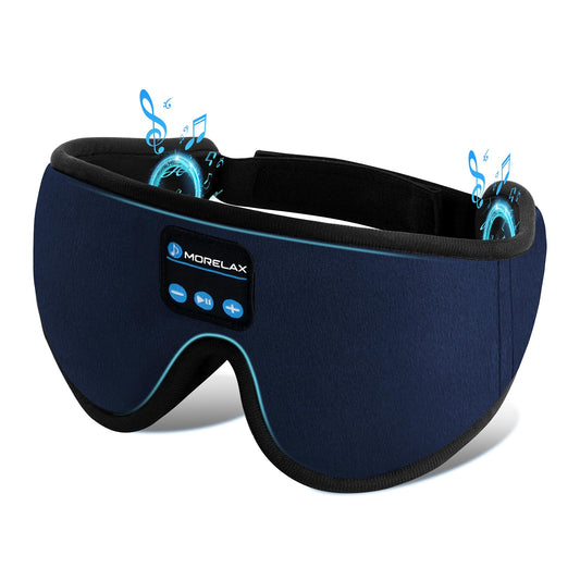 Morelax máscara-sueño azure con auriculares incorporados para música sin cables.