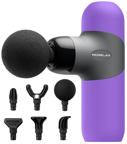 Morelax mini masajeador compacto para llevar, alivio de tensión en movimiento.