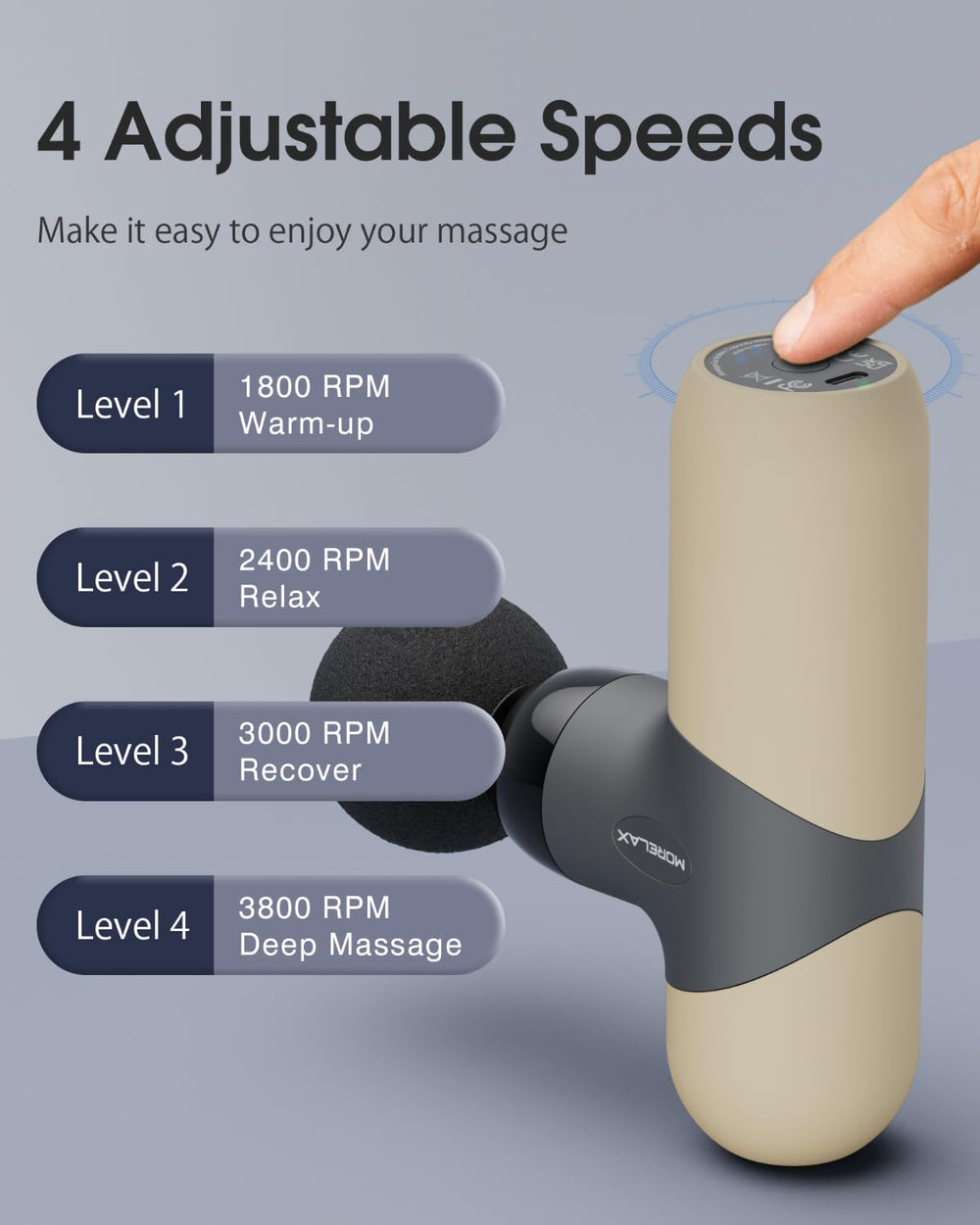 Morelax Mini masajeador portátil para uso en casa o gimnasio