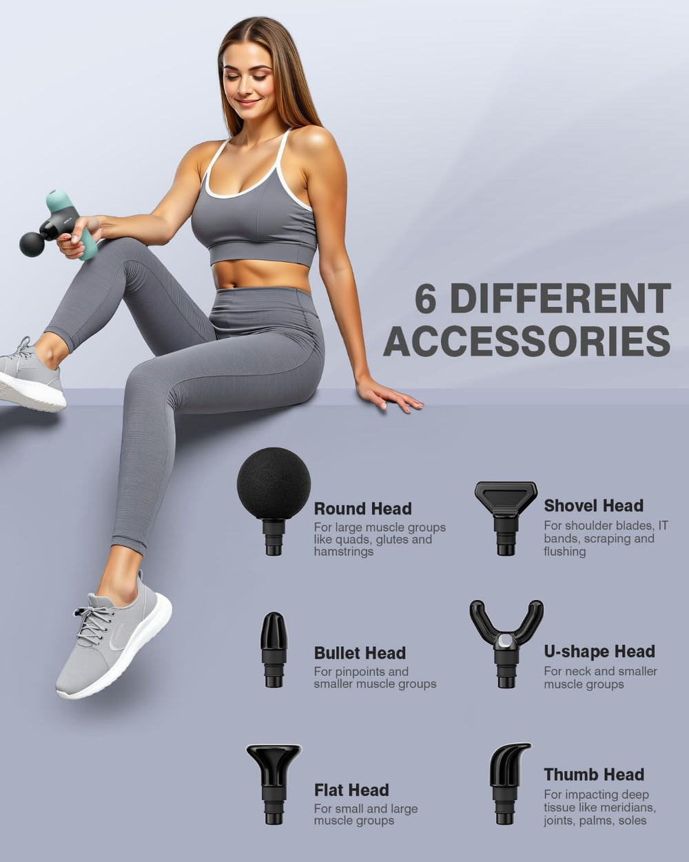 Morelax Mini Percusión de Masaje es silencioso y portátil para casa, oficina o gimnasio