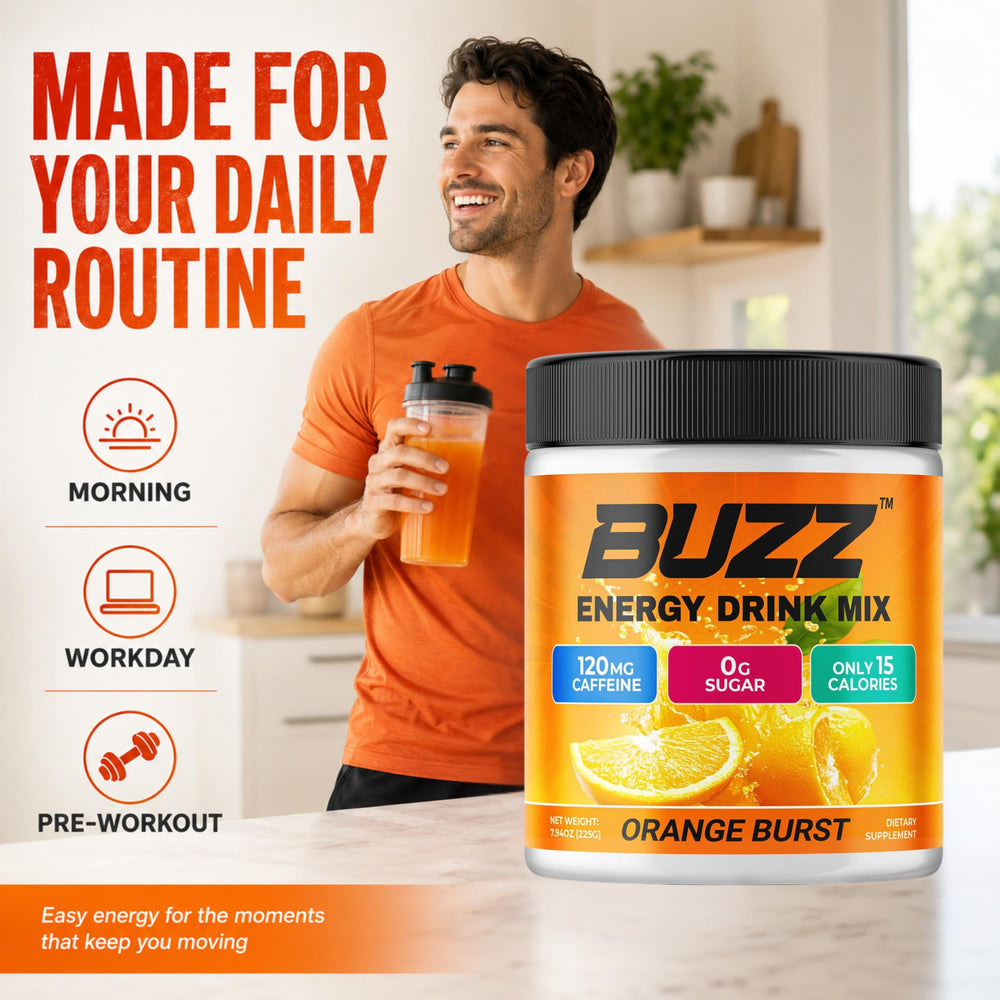 Morning Buzz disolviéndose en agua fría para energía rápida y limpia